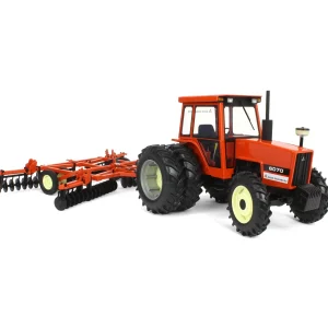 Manufacturer_SpecCast Tractors | Implements<1/16 Allis Chalmers 6070 FWA with Rear Duals & Orange Wing Disc, 2024 Iowa FFA Limited Edition