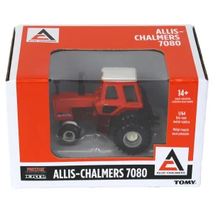 Manufacturer_ERTL Tractors<1/64 Allis Chalmers 7080 Maroon Belly Tractor with Rear Duals