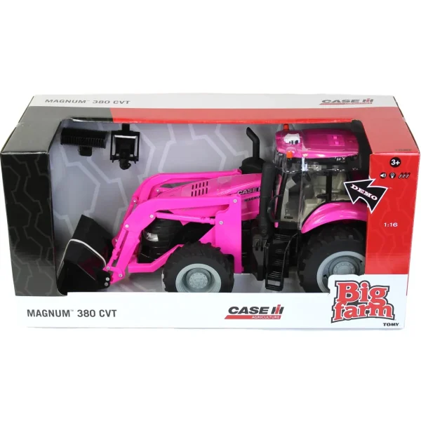 Manufacturer_ERTL Tractors<1/16 Big Farm PINK Case IH Magnum Tractor with Loader and Lights & Sounds