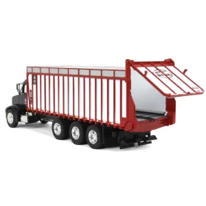 Manufacturer_SpecCast Implements<1/64 Black Peterbilt 385 w/ Red & White Meyer 8126RT Boss Forage Box