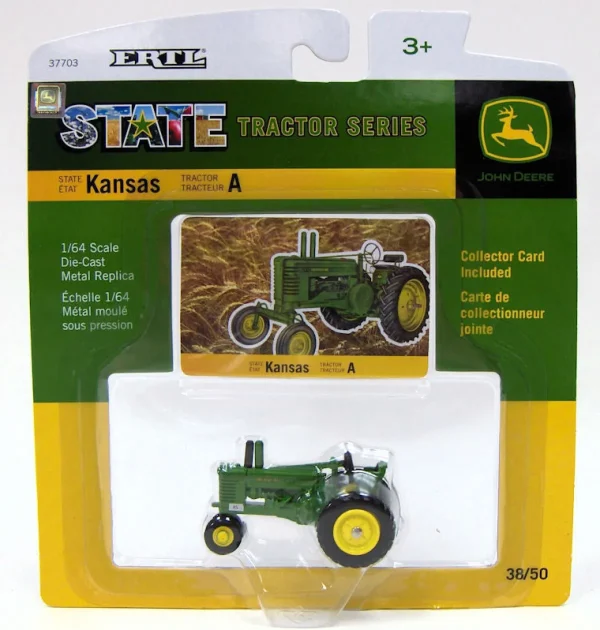 Manufacturer_ERTL Tractors<Capitol Edition 1/64 John Deere "A" NF State Series #38, Kansas