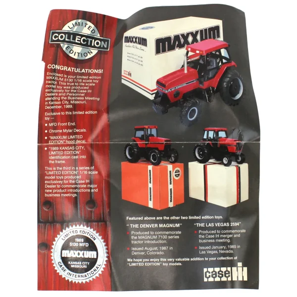 Manufacturer_ERTL Tractors<1/16 Case IH 5130 Maxxum, Kansas City, MO Dealer Edition