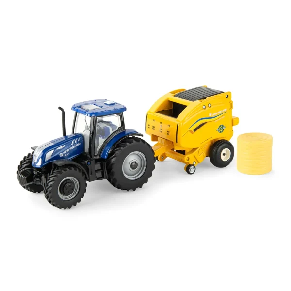 Manufacturer_ERTL Tractors | Implements<Chase Unit ~ 1/64 New Holland T6.180 w/ Roll-Belt 560 Round Baler & 6 Bales, 50 Years Round Baling, 2024 Farm Show