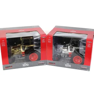Manufacturer_ERTL Tractors<Chrome Set of 2 ~ 1/16 Case 1070 2WD with Cab & Rear Duals, ERTL Prestige Collection Limited Edition