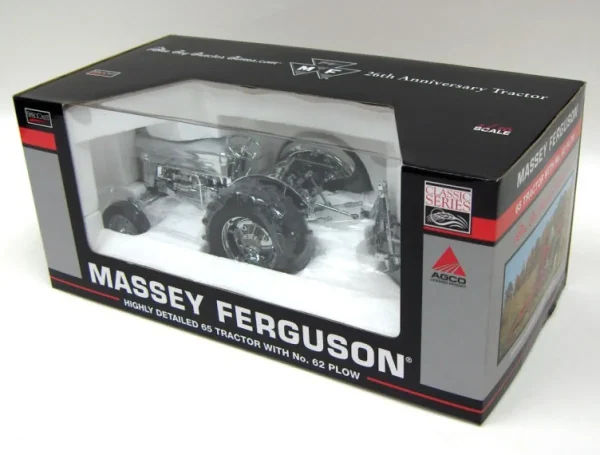 Manufacturer_SpecCast Tractors<Chrome Version ~ 1/16 Massey Ferguson 65 with No. 62 Plow, Toy Tractor Times