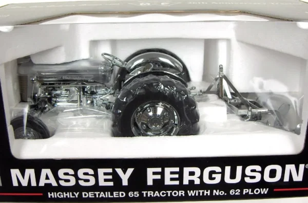 Manufacturer_SpecCast Tractors<Chrome Version ~ 1/16 Massey Ferguson 65 with No. 62 Plow, Toy Tractor Times