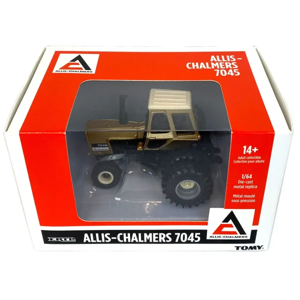 Manufacturer_ERTL Tractors<GOLD Chase ~ 1/64 Allis Chalmers 7045 w/ Cab, Rear Duals & Diamond Tread Front Tires, Limited ERTL Production