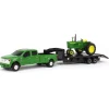 Manufacturer_ERTL Tractors<1/64 Green Ford F-350 w/ Gooseneck Trailer & John Deere 4020 Narrow Front
