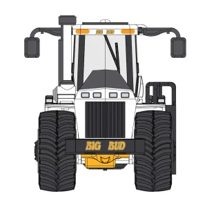 Manufacturer_First Gear, Inc. Tractors<1/64 High Detail Big Bud 700 Las Vegas White CE Version with Titan Goodyear LSW Tires