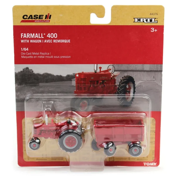 Manufacturer_ERTL Tractors | Implements<1/64 IH Farmall 400 Narrow Front with Flarebox Wagon