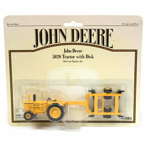 Manufacturer_ERTL Tractors | Implements<1/64 John Deere 5020 Industrial Yellow with Disk Harrow