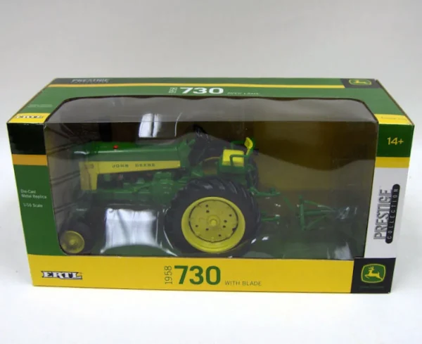 Outback Toys Tractors | Implements<1/16 John Deere 730 Wide Front with Rear Blade, ERTL Prestige Collection