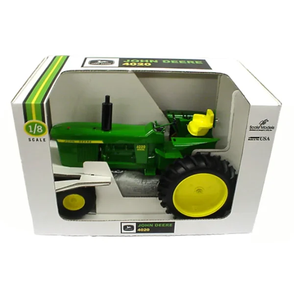 Manufacturer_Scale Models Tractors<1/8 John Deere 4020 Wide with single rear wheels and 3pt Hitch, Made in the USA