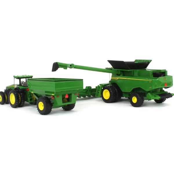 Manufacturer_ERTL Tractors | Combines & Harvesters<1/64 John Deere Harvesting Set w/ 8R 370 Tractor, Grain Cart, X9 1100 Combine & Grain Semi