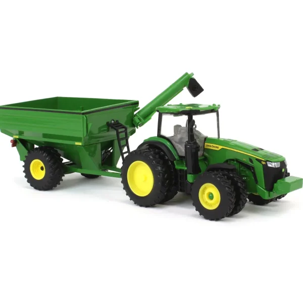 Manufacturer_ERTL Tractors | Combines & Harvesters<1/64 John Deere Harvesting Set w/ 8R 370 Tractor, Grain Cart, X9 1100 Combine & Grain Semi
