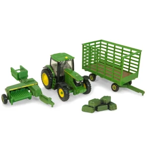 Manufacturer_ERTL Tractors | Implements<1/64 John Deere 6210R Haying Set with 338 Square Baler & Bale Wagon