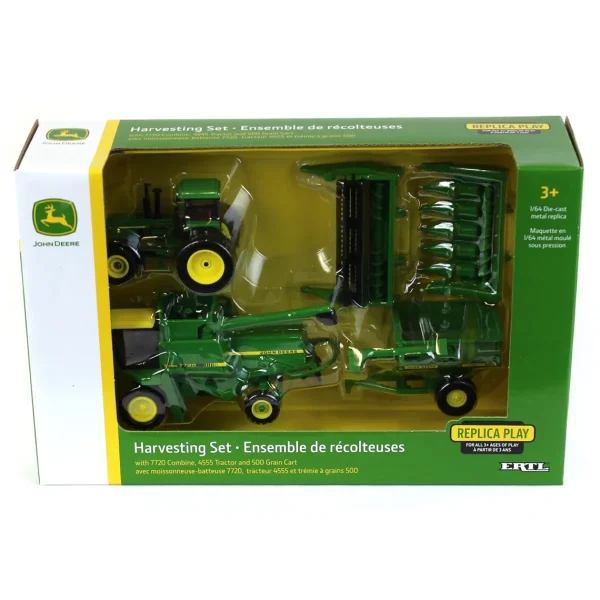 Manufacturer_ERTL Tractors<1/64 John Deere Vintage 7720 Combine Harvesting Set by ERTL