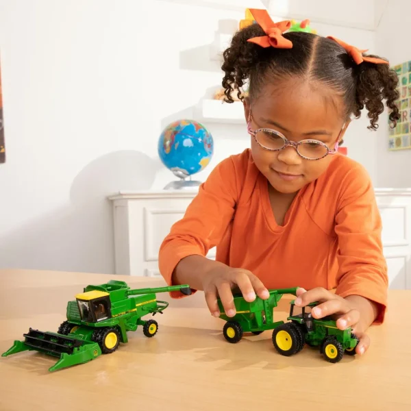 Manufacturer_ERTL Tractors<1/64 John Deere Vintage 7720 Combine Harvesting Set by ERTL