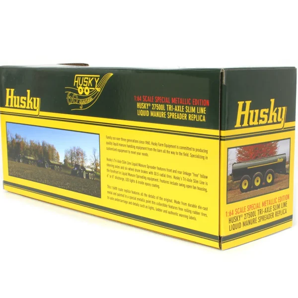 Manufacturer_First Gear, Inc. Implements<1/64 Metallic Green Husky 27500L Tri-axle Slim Line Liquid Manure Spreader by First Gear