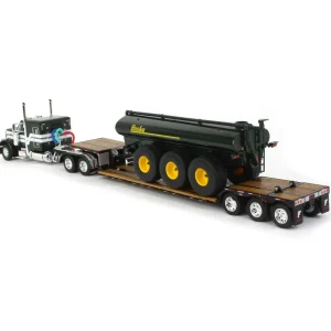 Manufacturer_DCP by First Gear Implements | Lowboys & Flatbeds<1/64 Metallic Green Husky Peterbilt 379 w/ Fontaine Renegade Lowboy & Husky Manure Spreader, DCP by First Gear