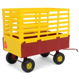 Manufacturer_ERTL Implements<1/16 New Holland Red & Yellow Bale Throw Wagon