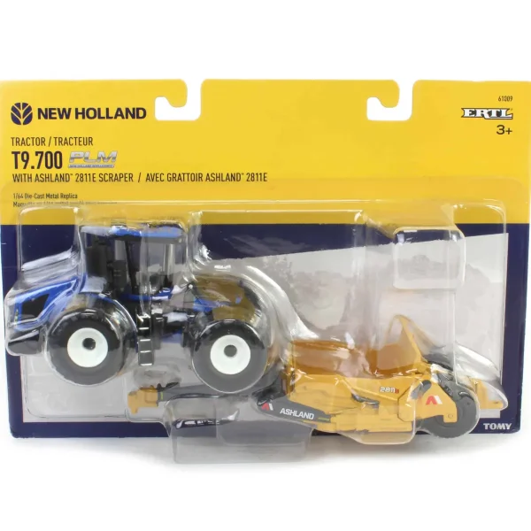 Manufacturer_ERTL Tractors | Implements<1/64 New Holland T9.700 Tractor with Ashland 2811E Scraper