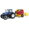 Manufacturer_ERTL Tractors | Implements<1/64 New Holland T6.180 w/ Roll-Belt 560 Round Baler & 6 Bales, 50 Years Round Baling, 2024 Farm Show