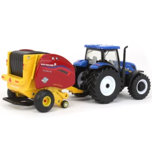 Manufacturer_ERTL Tractors | Implements<1/64 New Holland T6.180 w/ Roll-Belt 560 Round Baler & 6 Bales, 50 Years Round Baling, 2024 Farm Show