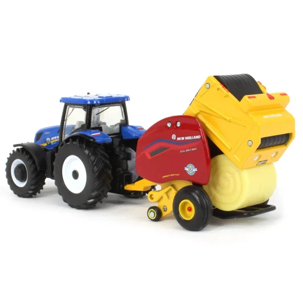 Manufacturer_ERTL Tractors | Implements<1/64 New Holland T6.180 w/ Roll-Belt 560 Round Baler & 6 Bales, 50 Years Round Baling, 2024 Farm Show