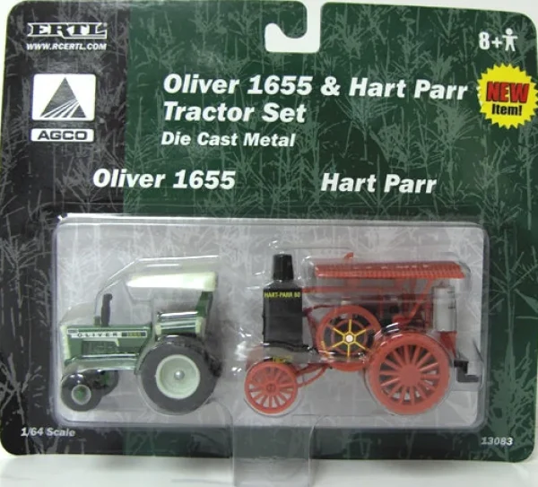 Manufacturer_ERTL Tractors<1/64 Oliver 1655 & Hart Parr 2 Piece Set