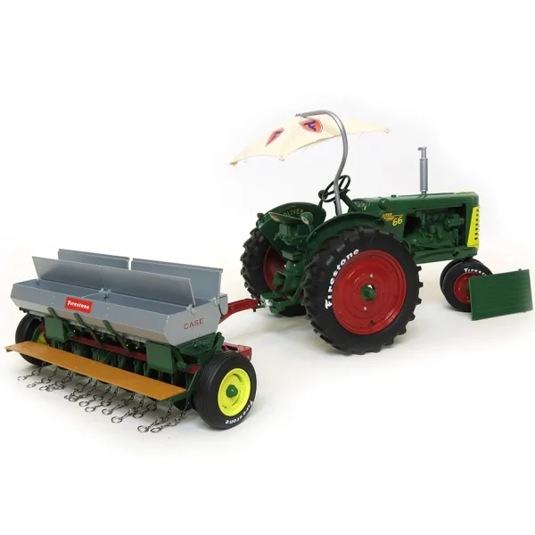Manufacturer_SpecCast Tractors | Implements<1/16 Oliver Row Crop 66 with Case DF Grain Drill, Firestone Series