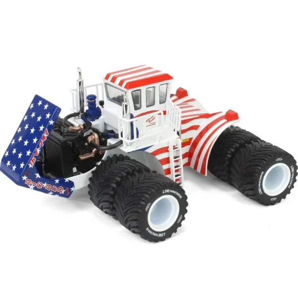 Manufacturer_First Gear, Inc. Tractors<Patriotic Version ~ 1/64 Big Bud 16V-747 Silver Series Detroit 1100 HP with Titan Goodyear LSW Tires