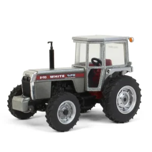 Manufacturer_SpecCast Tractors<1/64 White 2-110 Wide Front with Cab, Power Assist & Red Stripe
