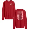 Outback Toys Ih Farmall<Adult IH Faith Family Farming Flag Red Long Sleeve Shirt