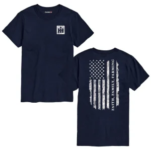 Outback Toys Ih Farmall<Adult IH Faith Family Farming Flag Navy Blue Short Sleeve T-Shirt