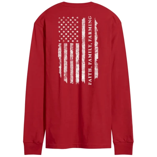 Outback Toys Ih Farmall<Adult IH Faith Family Farming Flag Red Long Sleeve Shirt