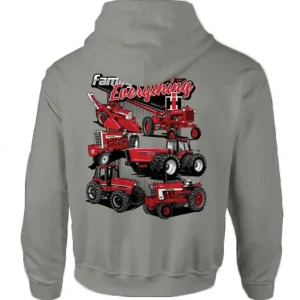 Outback Toys Ih Farmall<Adult IH Family is Everything Grey Hooded Sweatshirt
