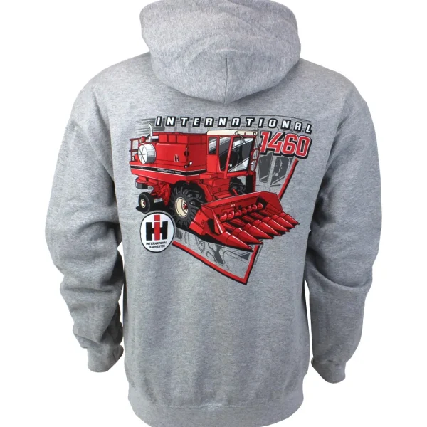 Outback Toys Ih Farmall<Adult International 1460 Combine Gray Hooded Sweatshirt