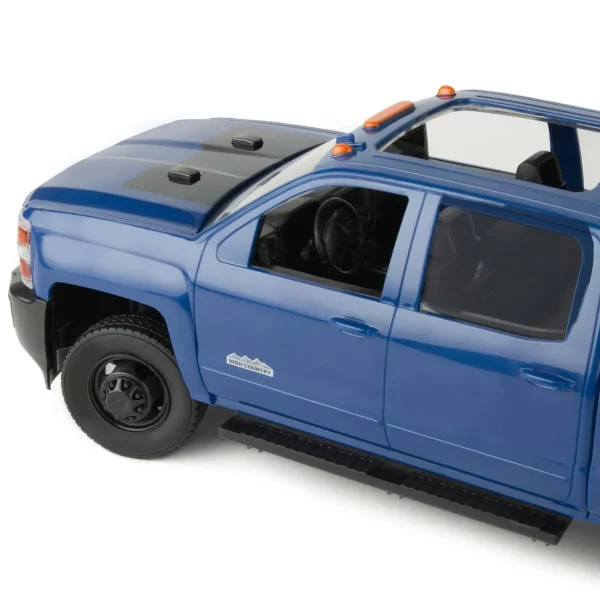 Manufacturer_ERTL Pickup Trucks<(B&D) - 1/16 ERTL Big Farm Blue Chevrolet Pickup Truck with Trailer & 6 Round Bales - Damaged Item