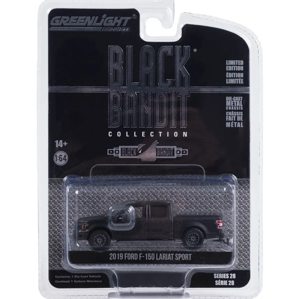 Manufacturer_Greenlight Collectibles Pickup Trucks<(B&D) 1/64 2019 Ford F-150 Lariat Sport, Black Bandit Series 28 - Damaged Box