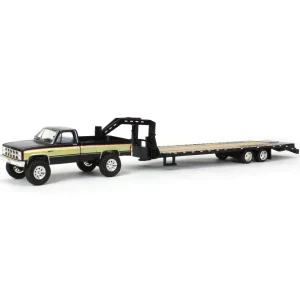 Manufacturer_Greenlight Collectibles Pickup Trucks<(B&D) 1/64 1982 GMC High Sierra K-2500 with Gooseneck Trailer, Midwest Diecast Exclusive - Damaged Item