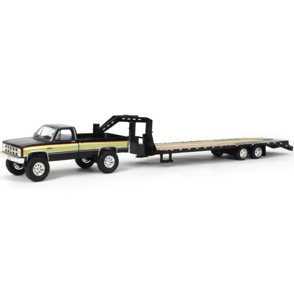 Manufacturer_Greenlight Collectibles Pickup Trucks<(B&D) 1/64 1982 GMC High Sierra K-2500 with Gooseneck Trailer, Midwest Diecast Exclusive - Damaged Item