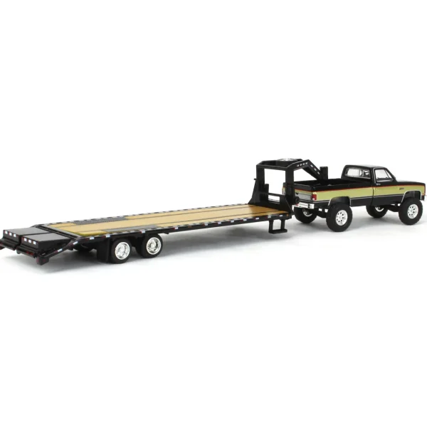 Manufacturer_Greenlight Collectibles Pickup Trucks<(B&D) 1/64 1982 GMC High Sierra K-2500 with Gooseneck Trailer, Midwest Diecast Exclusive - Damaged Item