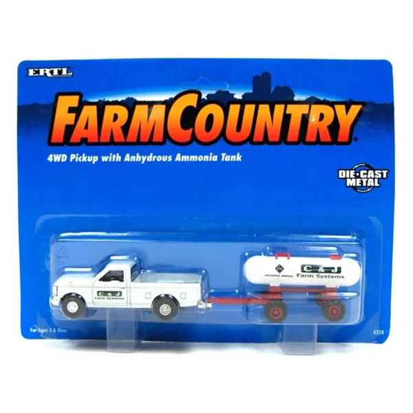 Manufacturer_ERTL Pickup Trucks<(B&D) 1/64 Ford Pickup Truck w/ Ammonia Tank, C&J Farm Systems - Excessive Dirt