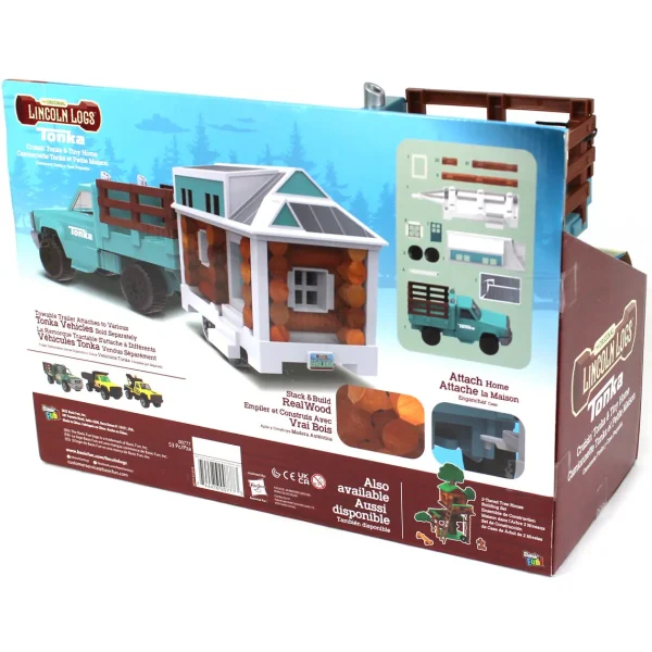 Manufacturer_Tonka Pickup Trucks<(B&D) Cruisin' Tonka Steel Classic Pickup Truck with Lincoln Logs Tiny Home on Trailer - Damaged Item