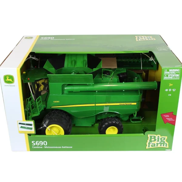 Manufacturer_ERTL Combines & Harvesters<1/16 Big Farm John Deere S690 Combine with 12 Row Corn Head and Grain Head