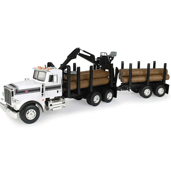 Manufacturer_ERTL Logging Trucks<1/16 Big Farm Peterbilt Model 367 Log Truck with Pup Trailer and Logs