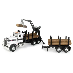 Manufacturer_ERTL Logging Trucks<1/16 Big Farm Peterbilt Model 367 Log Truck with Pup Trailer and Logs