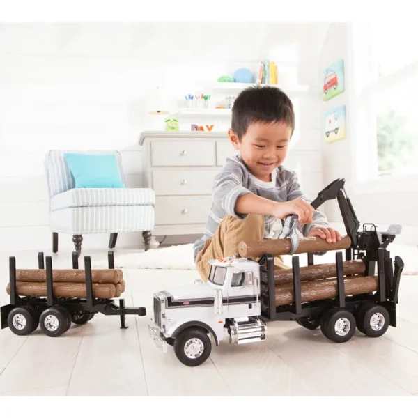 Manufacturer_ERTL Logging Trucks<1/16 Big Farm Peterbilt Model 367 Log Truck with Pup Trailer and Logs