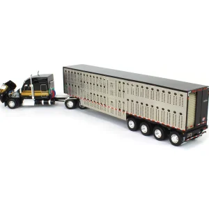 Manufacturer_DCP by First Gear Agricultural Trucks<1/64 Black & Gold Kenworth W990 with Wilson Silverstar Livestock Trailer, DCP by First Gear